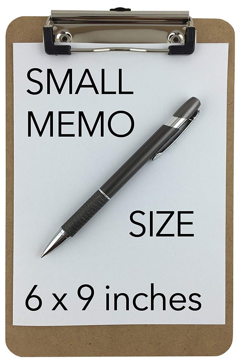 Trade Quest Memo Size 6'' x 9'' Clipboard Low Profile Clip Hardboard (Pack of 1) - Image 2